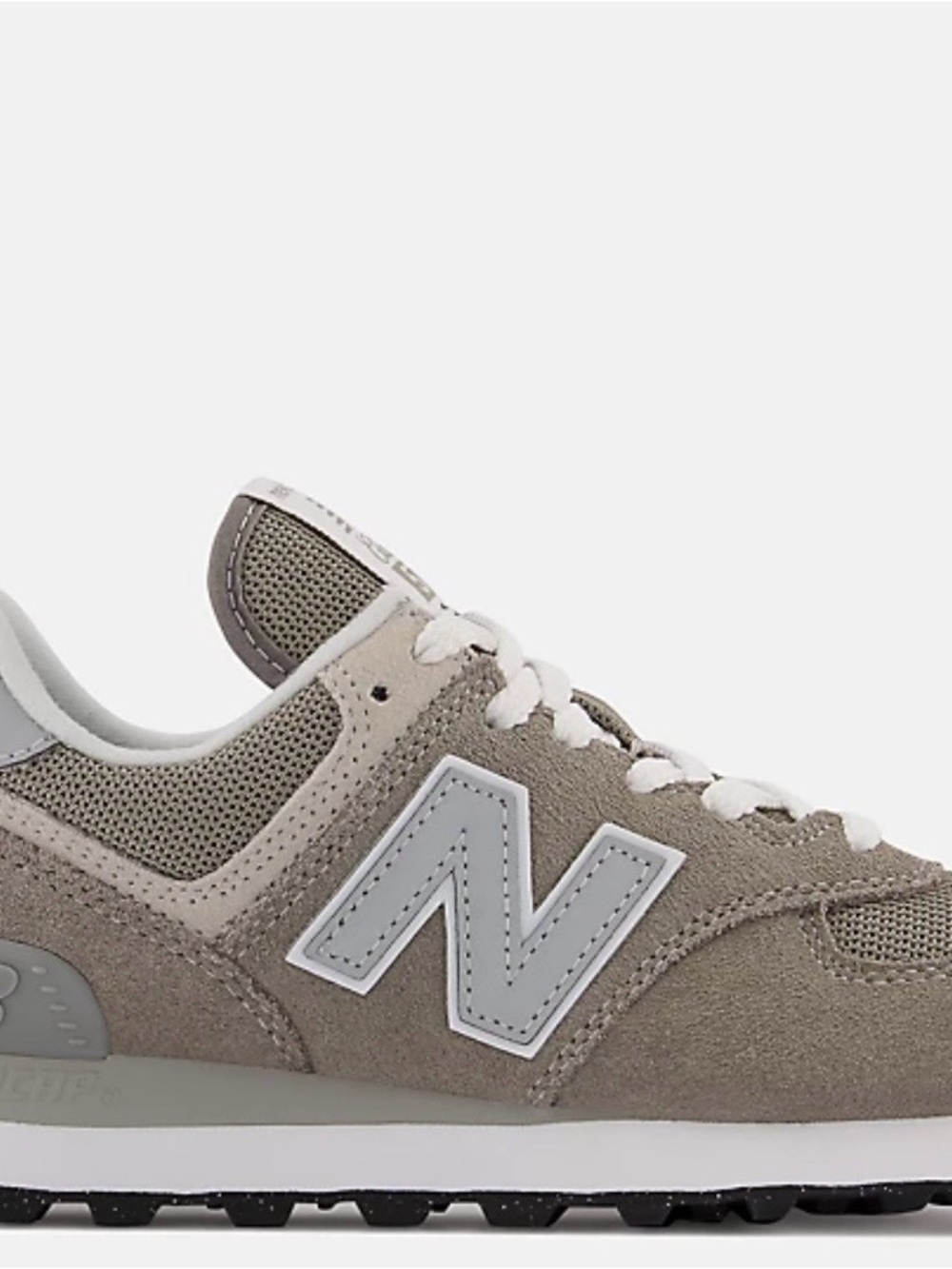 New Balance Grey and White Classic Lace-Up Sneakers